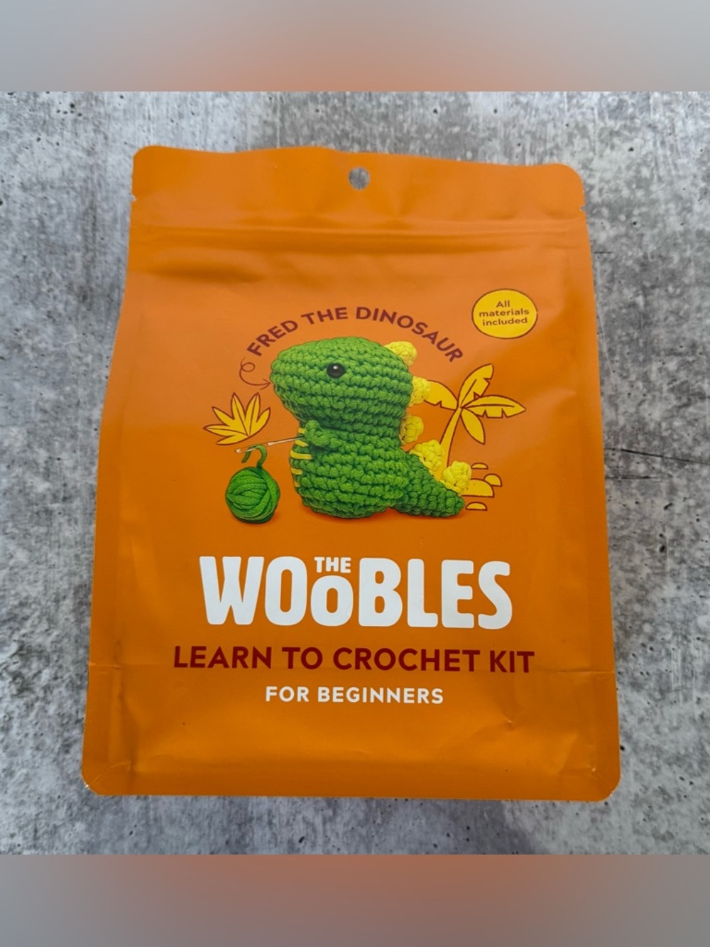 Fred the Dinosaur Crochet Kit by Woobles Beginner Friendly